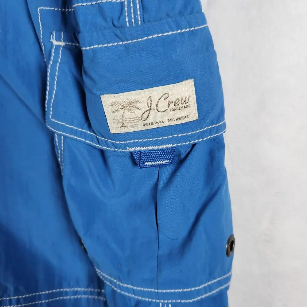 J Crew Blue Nylon Board Shorts Size 36‎ Swim Trunks